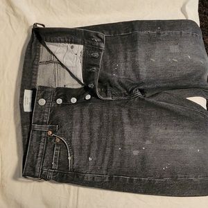 Levi's 501 skinny, black with splatter paint